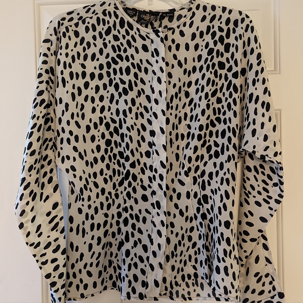 Vintage 1980's Oleg Cassini Blouse - Picture 2 of 11